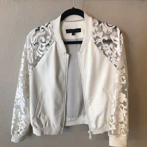 White Lace Sleeve Jacket
